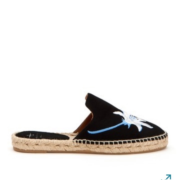 Aquatalia Blair Black Espadrille Embroidered Mule - Picture 5 of 5